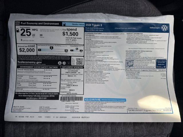 New 2026 Pyrite Silver Metallic Volkswagen S image 25