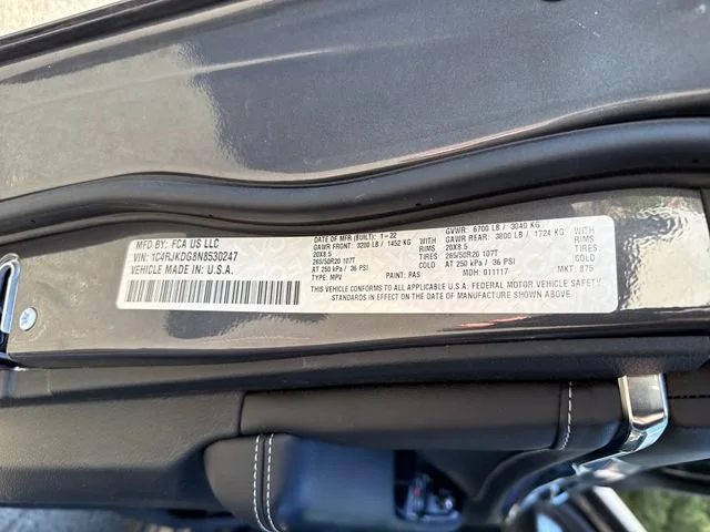 Used 2022 Baltic Gray Metallic Clearcoat Jeep Overland image 17