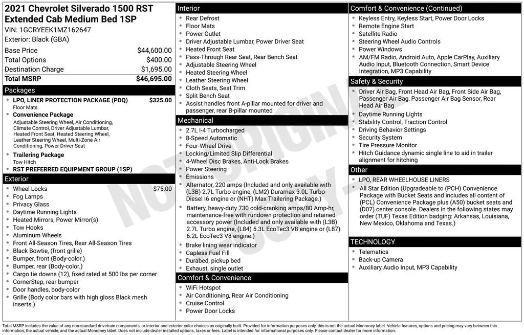 Used 2021 BLACK Chevrolet RST image 2