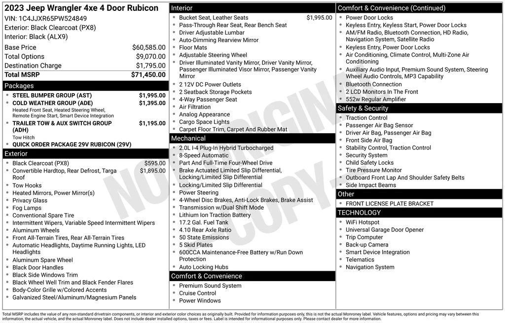 Used 2023 Black Jeep Rubicon 4xe image 17