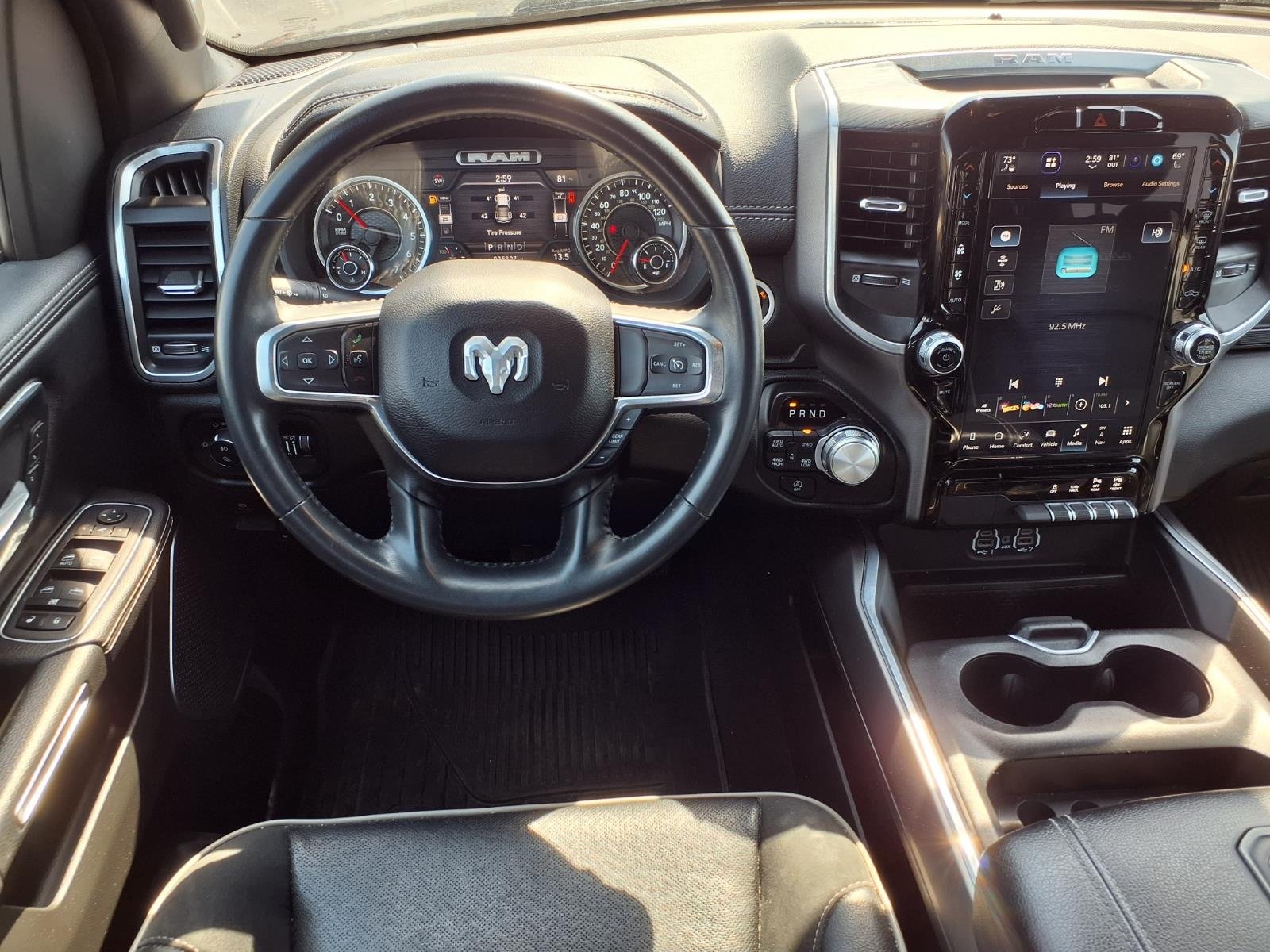 Used 2023 Diamond Black Crystal Pearl Coat RAM Laramie image 2