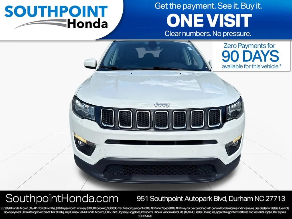 Used 2020 Jeep Compass Latitude with VIN 3C4NJCBB9LT253327 for sale in Durham, NC