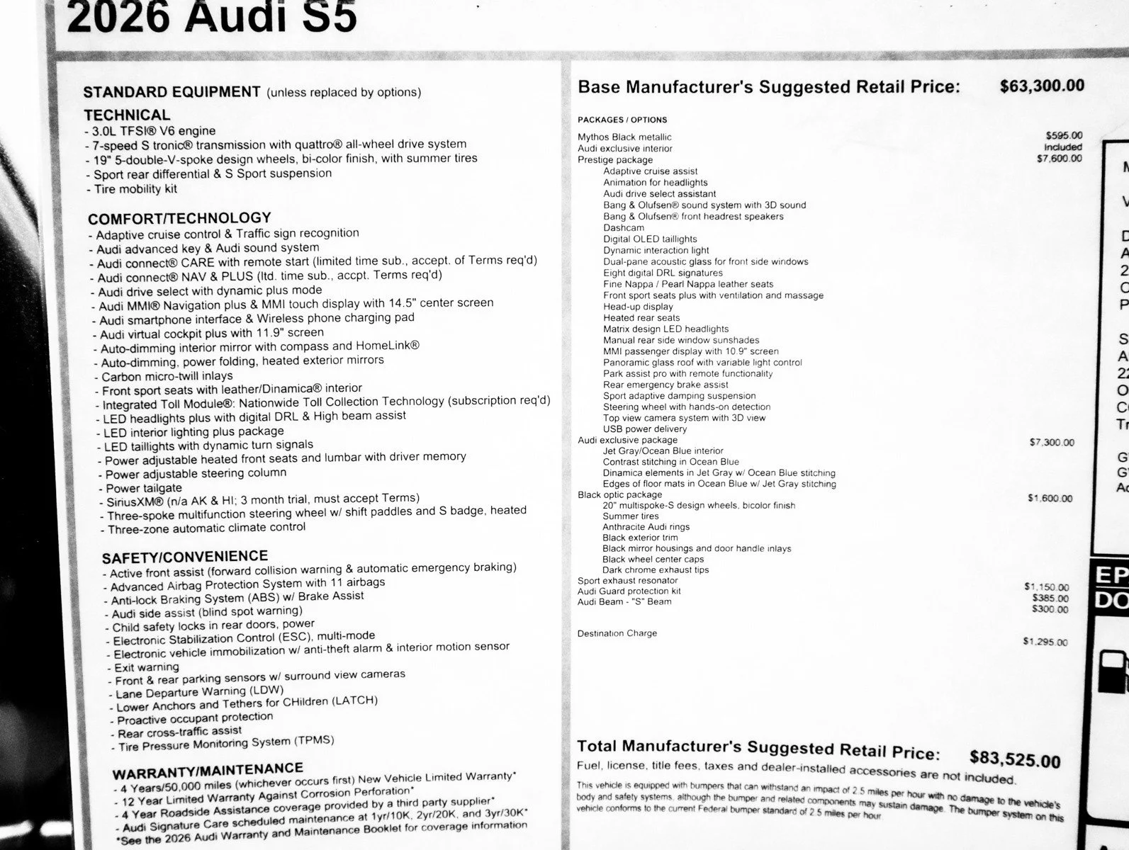 New 2026 Mythos Black Metallic Audi Prestige image 34