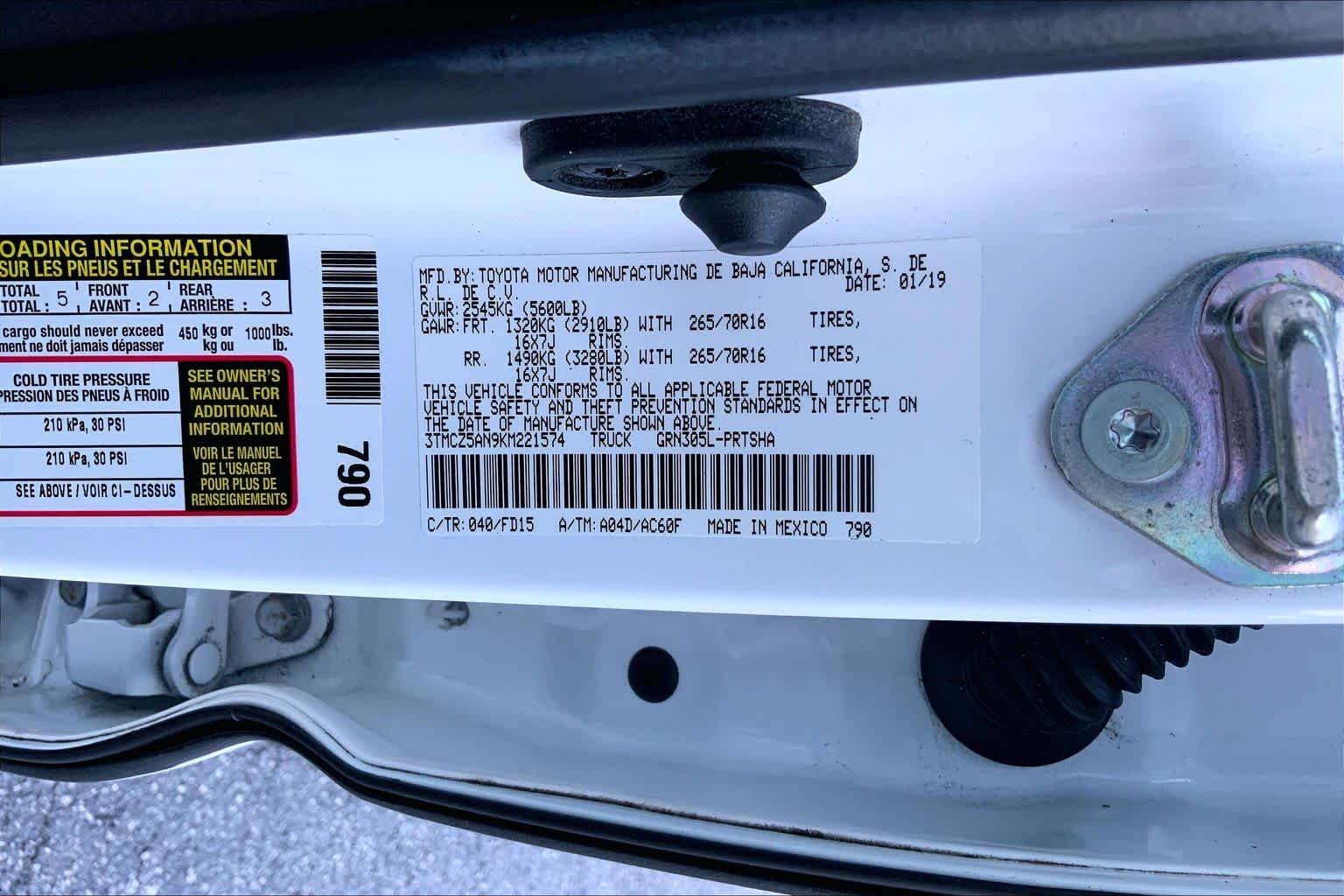 Certified Used 2019 Super White Toyota TRD Off Road image 31