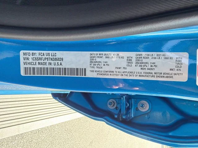 New 2026 Hydro Blue Pearl-Coat Exterior Paint RAM Laramie image 33