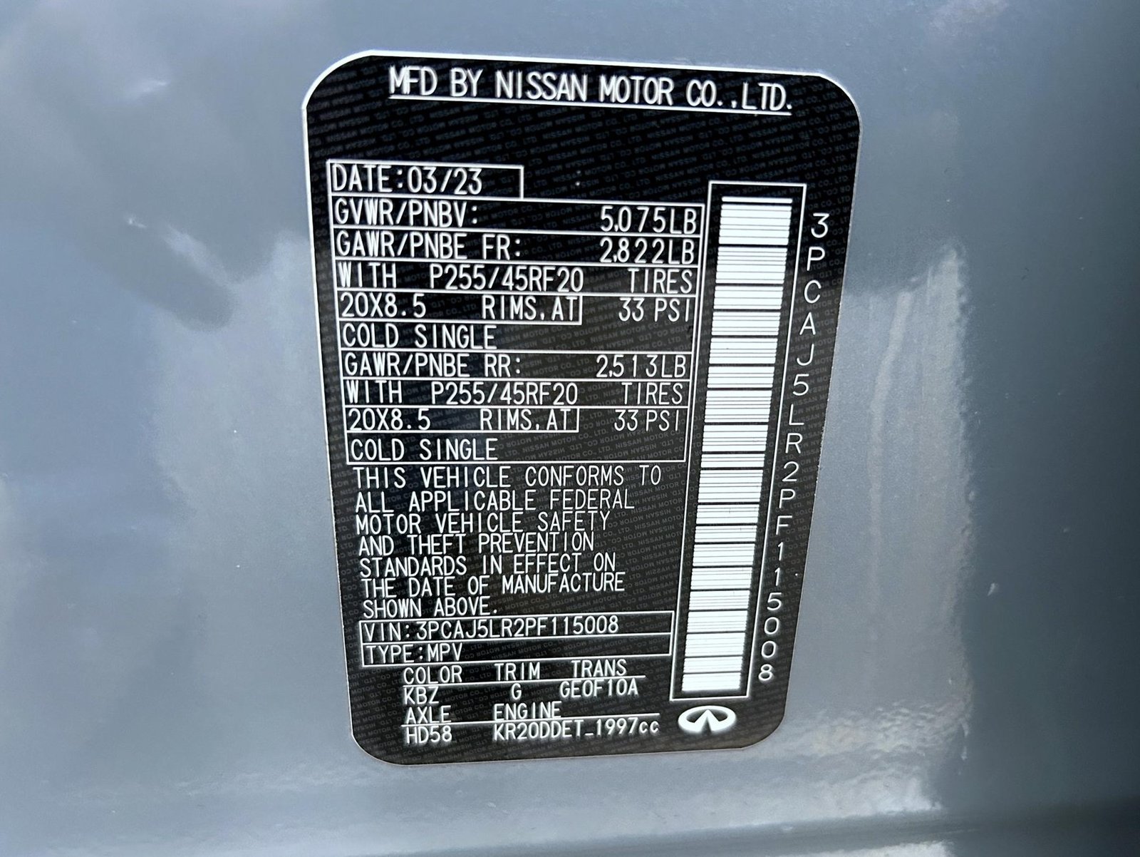 Used 2023 Gray INFINITI SENSORY image 25