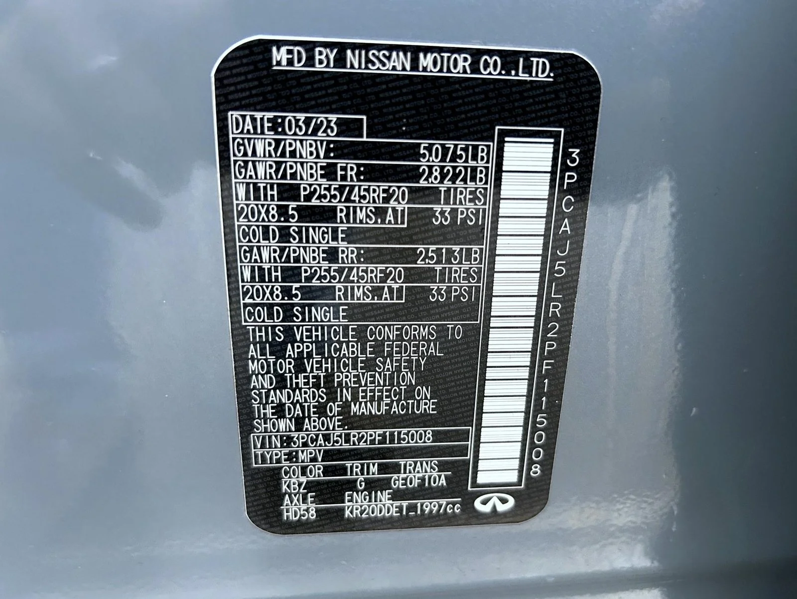 Used 2023 Gray INFINITI SENSORY image 25