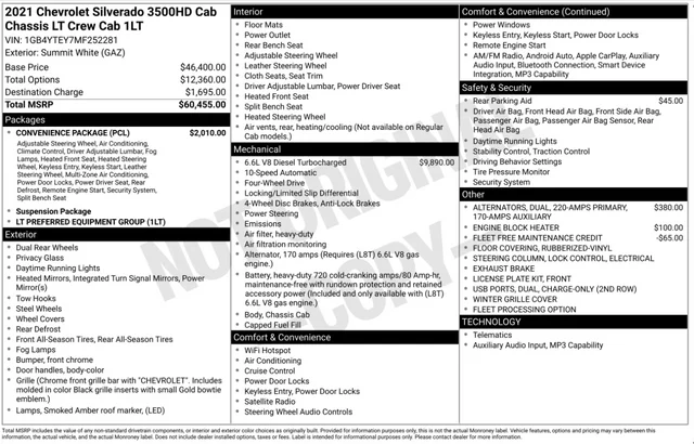 Used 2021 White Chevrolet LT image 2