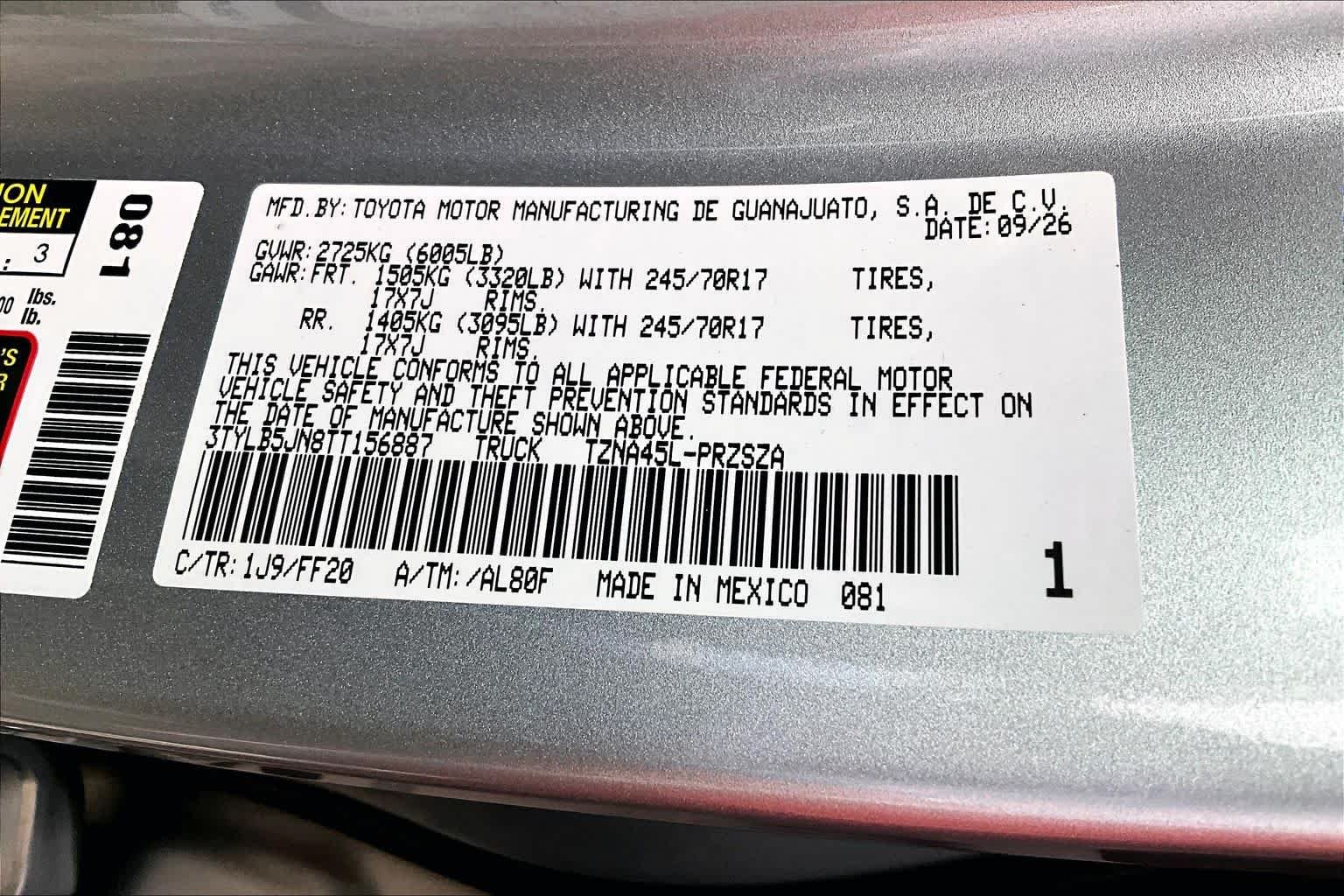 New 2026 Celestial Silver Metallic Toyota SR5 image 20