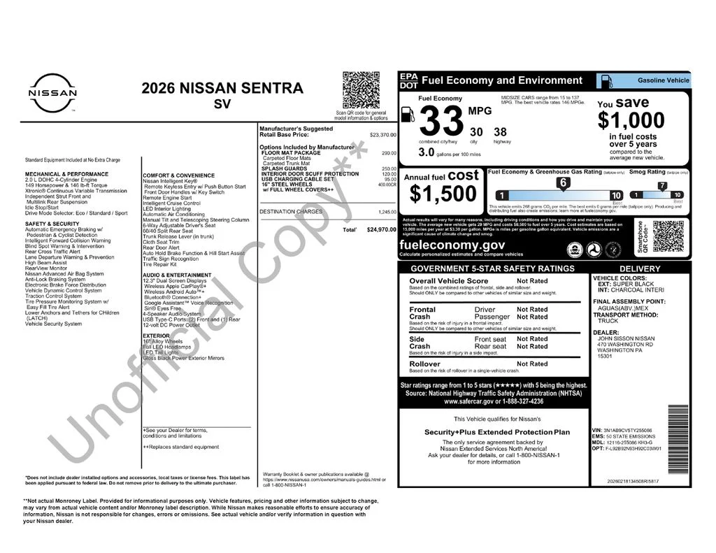 New 2026 Black Nissan SV image 6