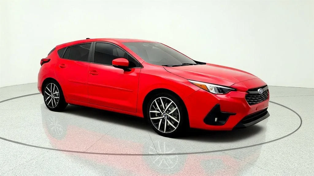 Used 2024 Pure Red Subaru Sport AWD w/ BSD/RCTA, All-Weather & Moonroof Pkg image 3