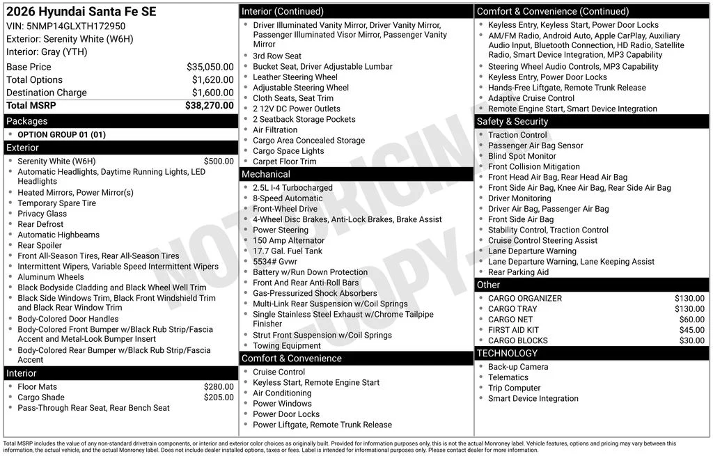 Used 2026 White Hyundai SE image 32