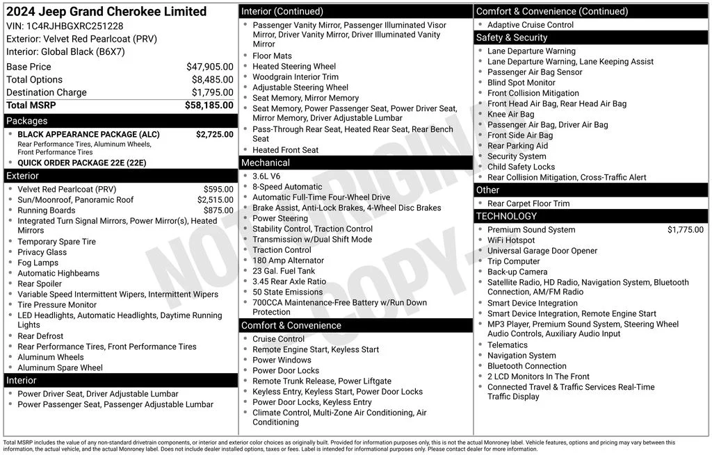 Used 2024 Velvet Red Pearlcoat Jeep Limited image 37