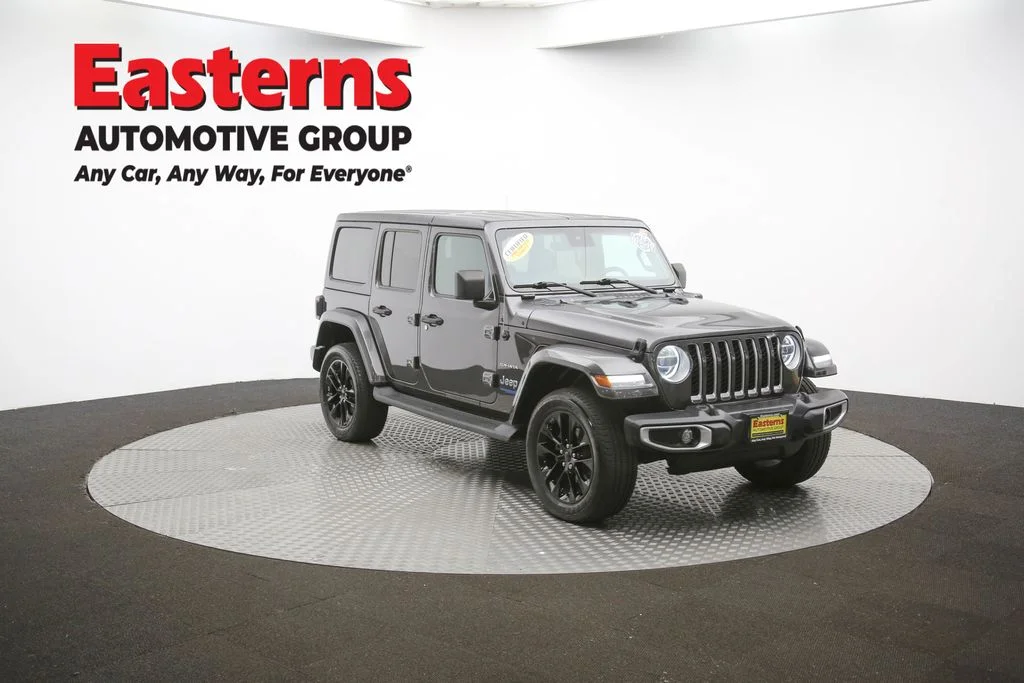 Used 2021 Gray Jeep Unlimited Sahara 4xe image 50