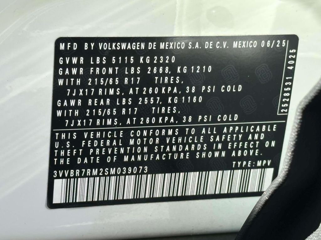 Certified Used 2025 White Volkswagen 2.0T S image 17