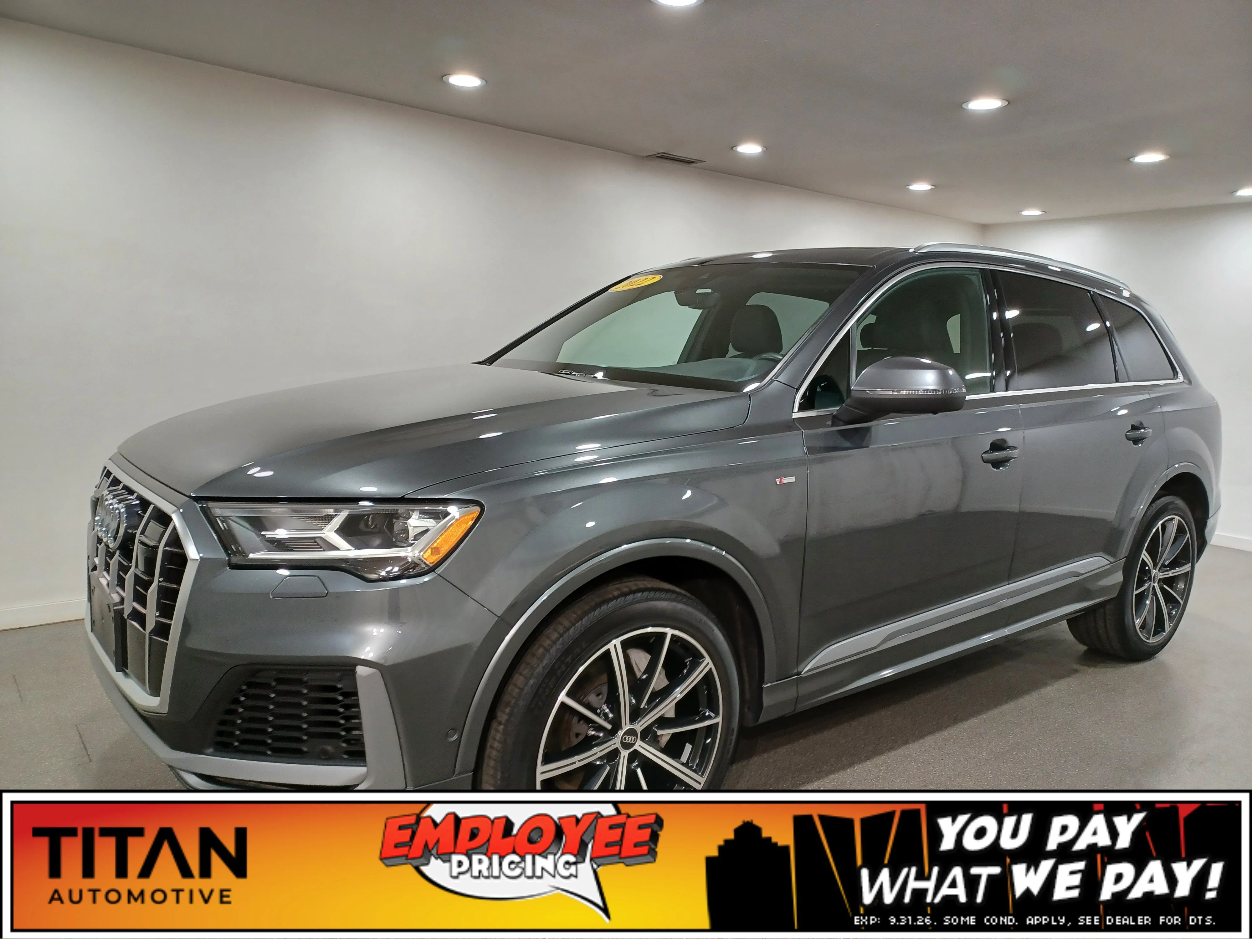 Certified Used 2022 Daytona Gray Pearl Effect Audi Progressiv 55 TFSI AWD*7 Pass | Adaptive Cruise | Nav | 360 Cam | Cooled Leather | Pano Roof image 1