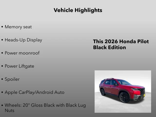 New 2026 Radiant Red Metallic II Honda Black Edition image 5