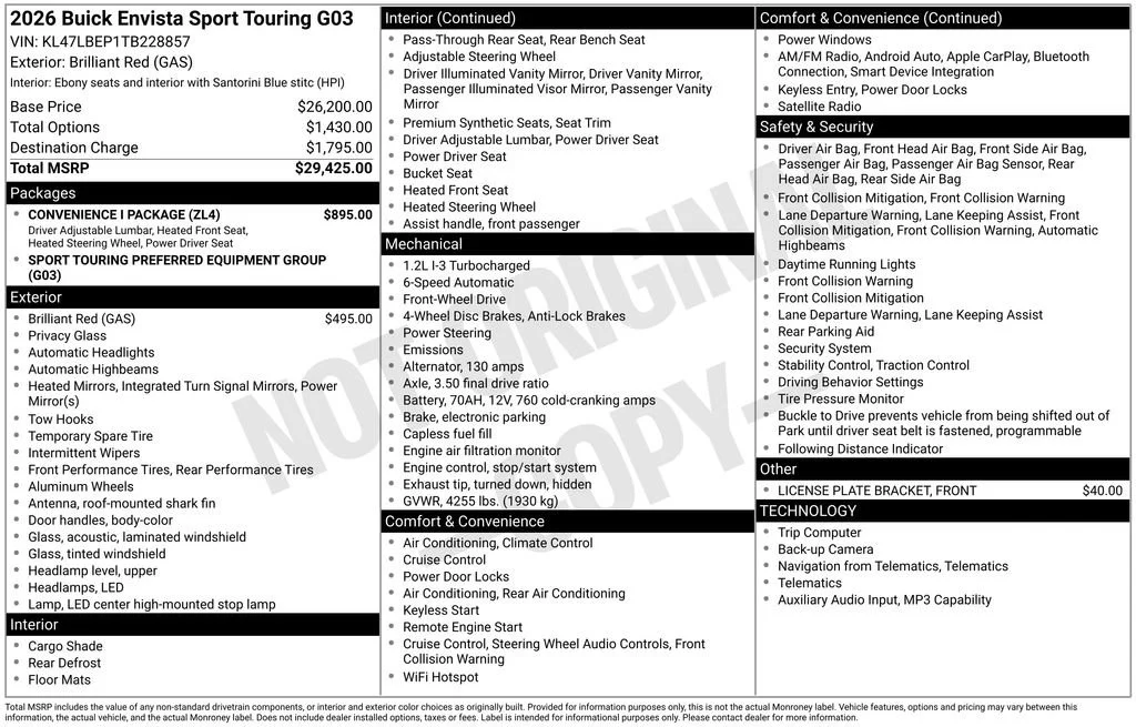 New 2026 Brilliant Red Buick Sport Touring image 5