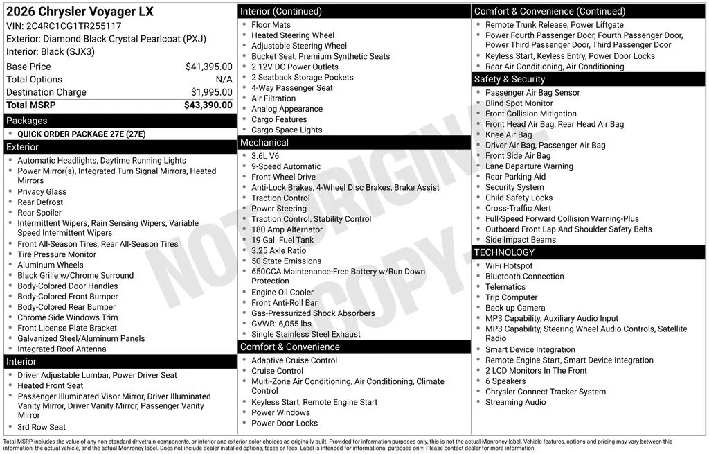 New 2026 Black Chrysler LX image 3