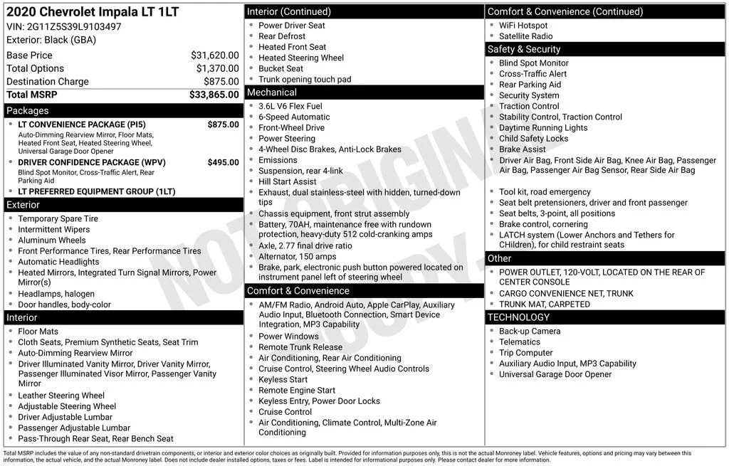 Used 2020 Black Chevrolet LT image 8
