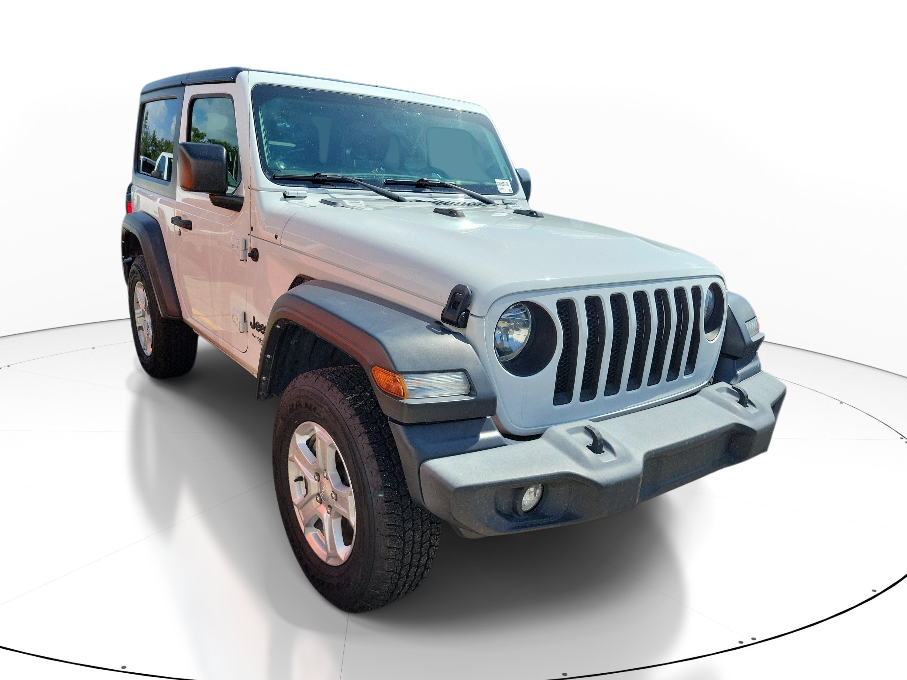 Used 2021 Bright White Clearcoat Jeep Sport S image 1