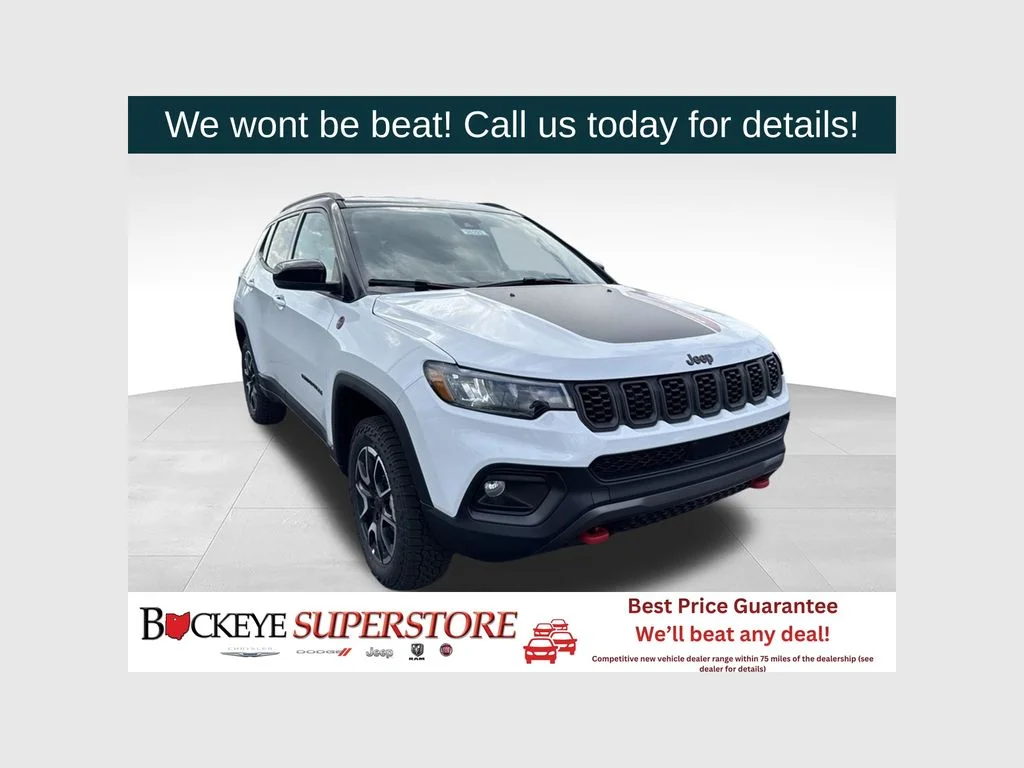 New 2026 Bright White Clear-Coat Exterior Paint Jeep Trailhawk image 1