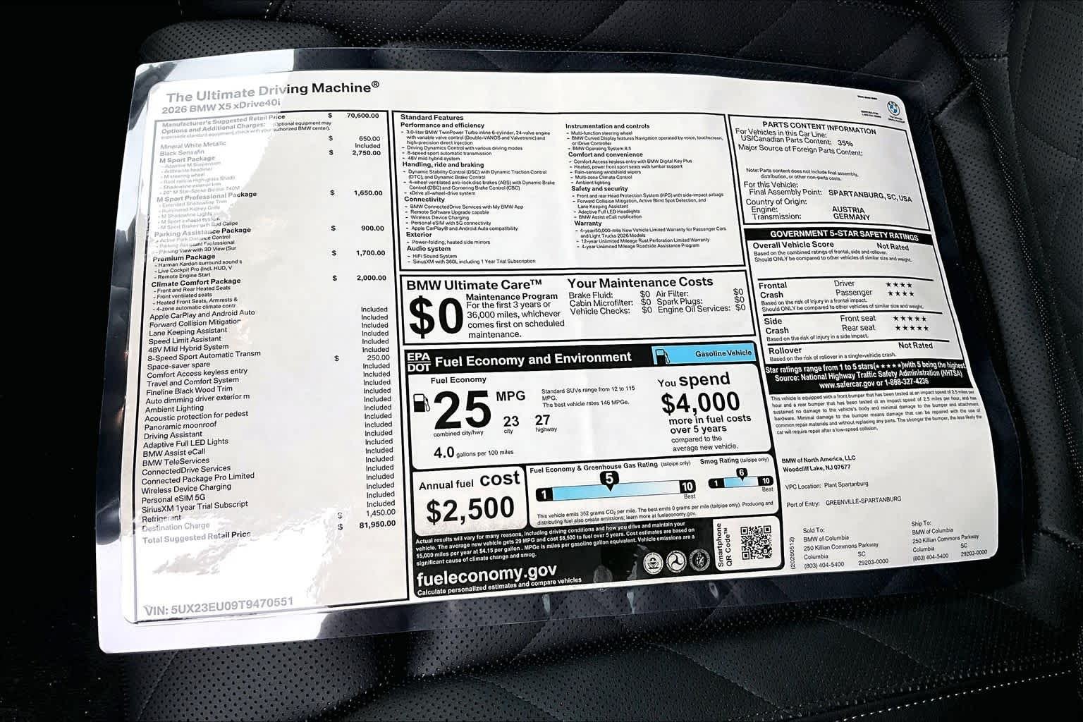 New 2026 Mineral White Metallic BMW xDrive40i image 19