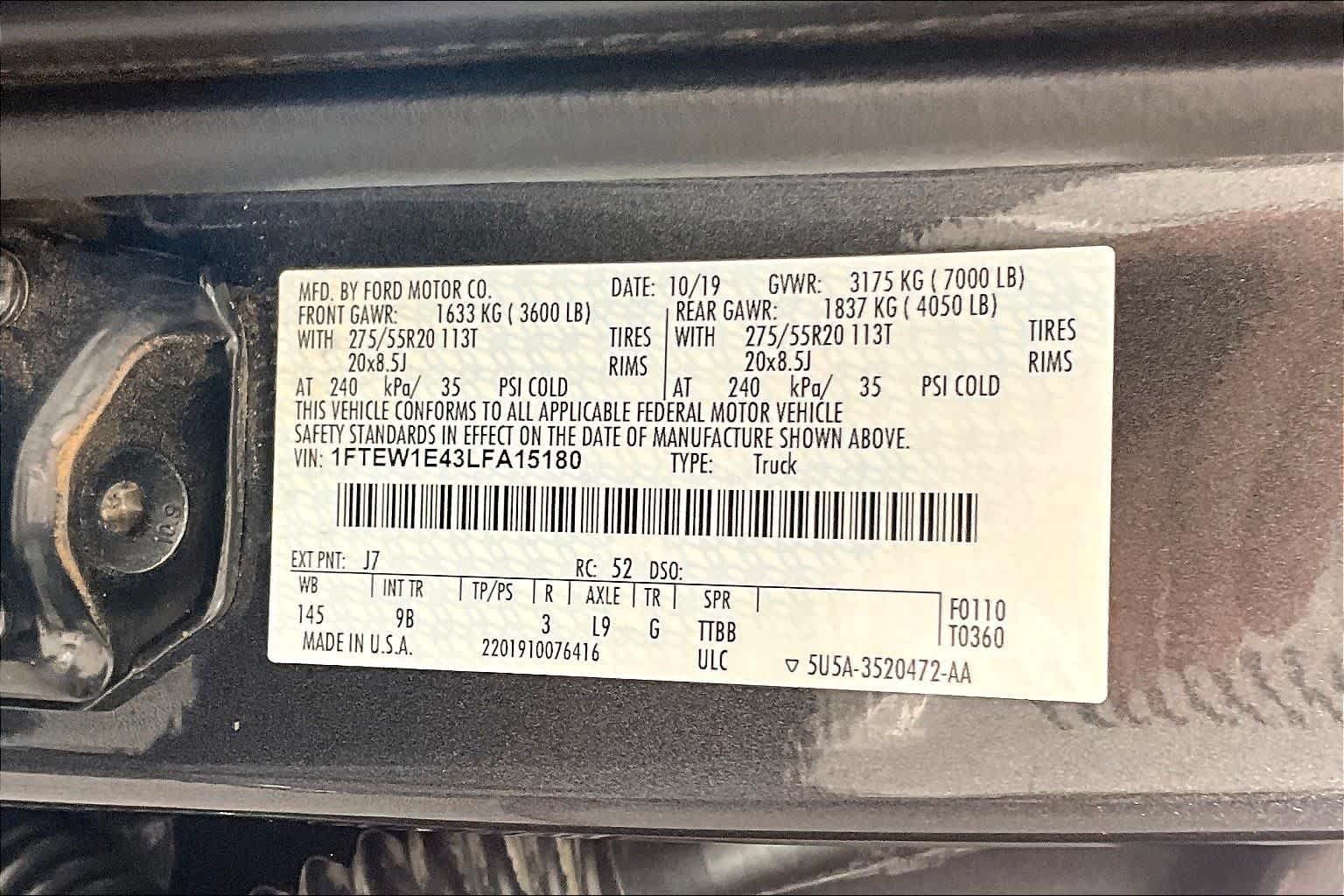 Used 2020 Magnetic Metallic Ford Platinum image 65
