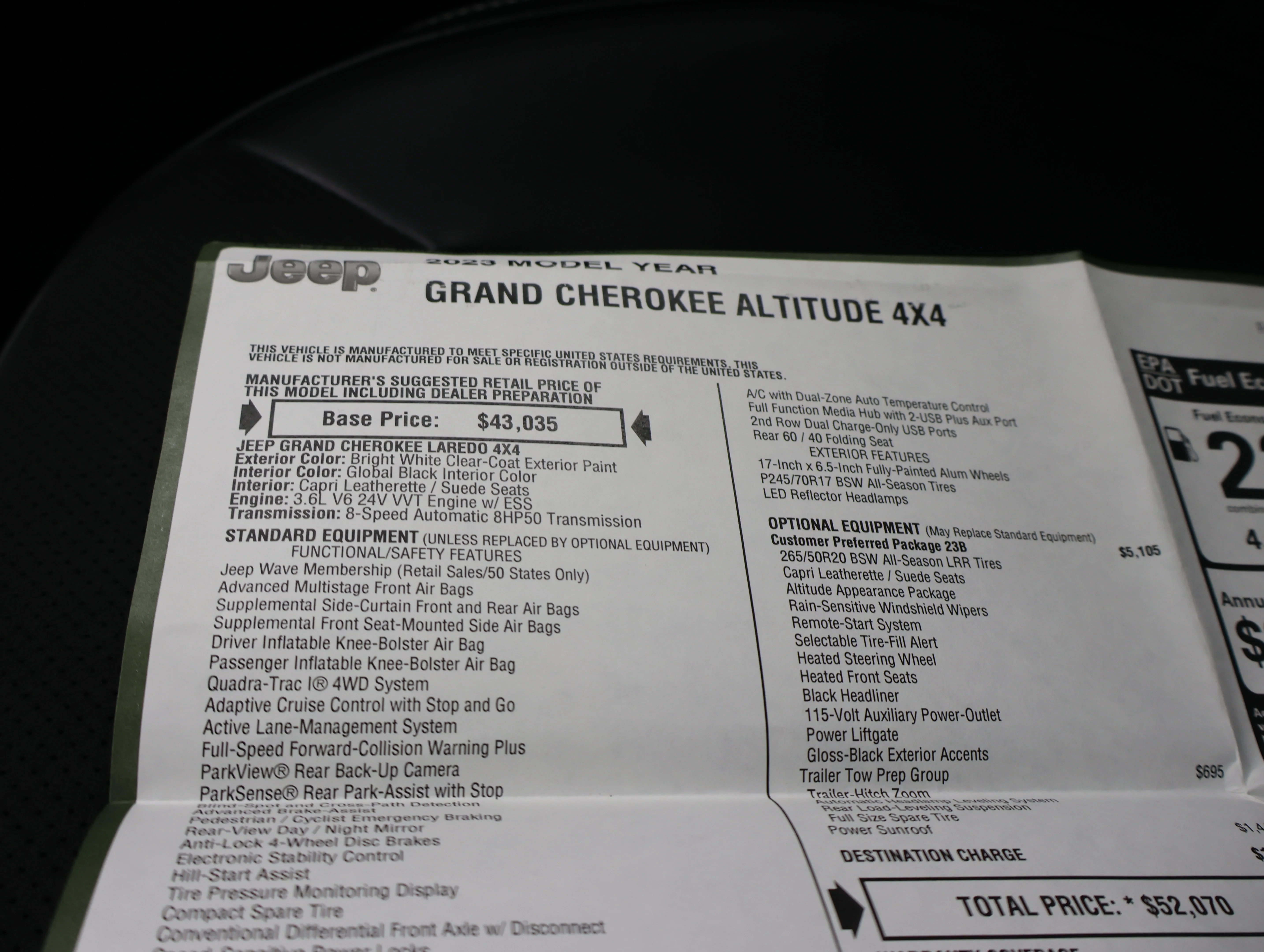 Used 2023 Bright White Clearcoat Jeep Altitude X image 64