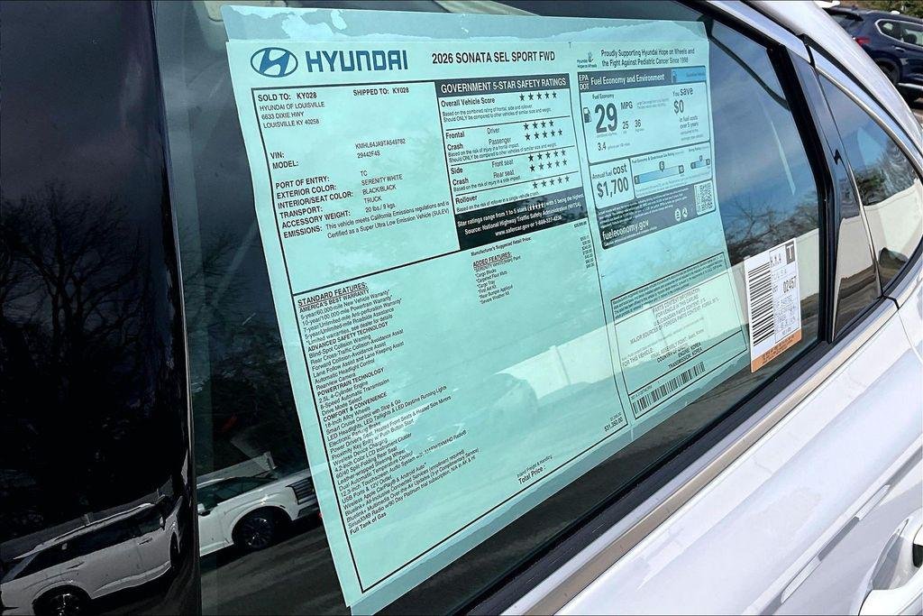 New 2026 Serenity White Hyundai SEL Sport image 16