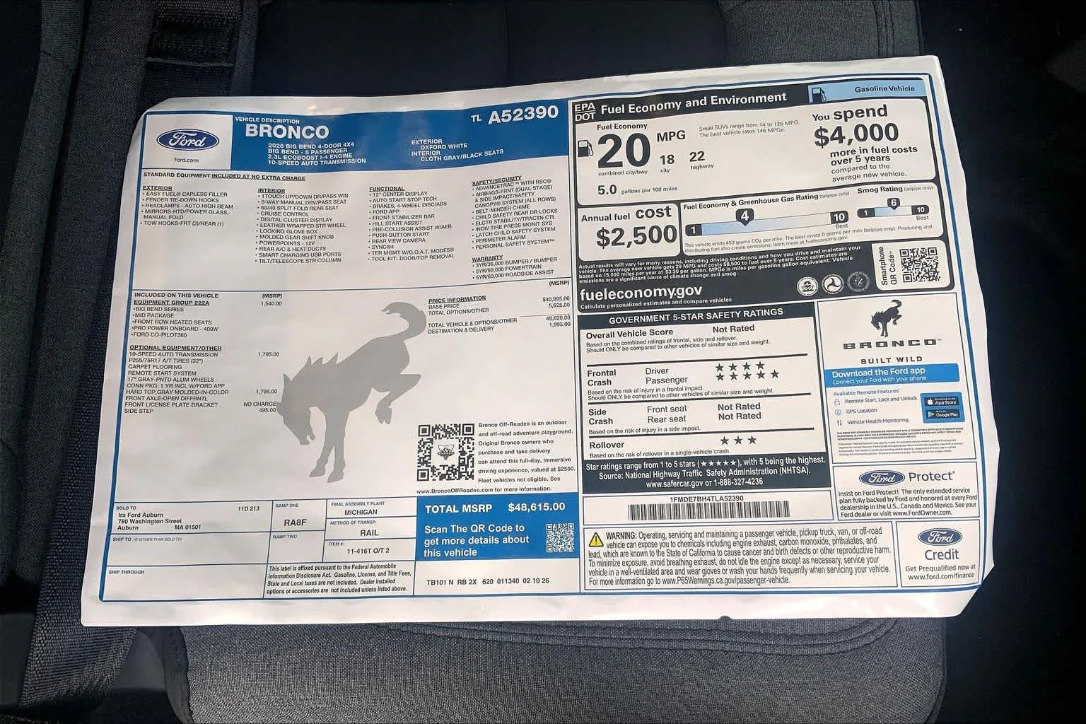 New 2026 Oxford White Ford Big Bend® image 18
