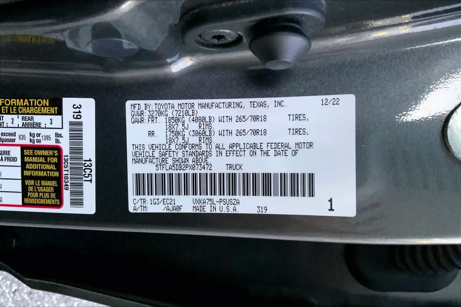 Used 2023 Magnetic Gray Metallic Toyota SR5 image 29