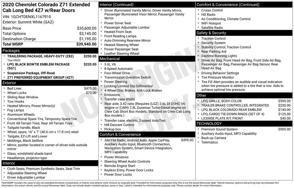 Used 2020 White Chevrolet Z71 image 6