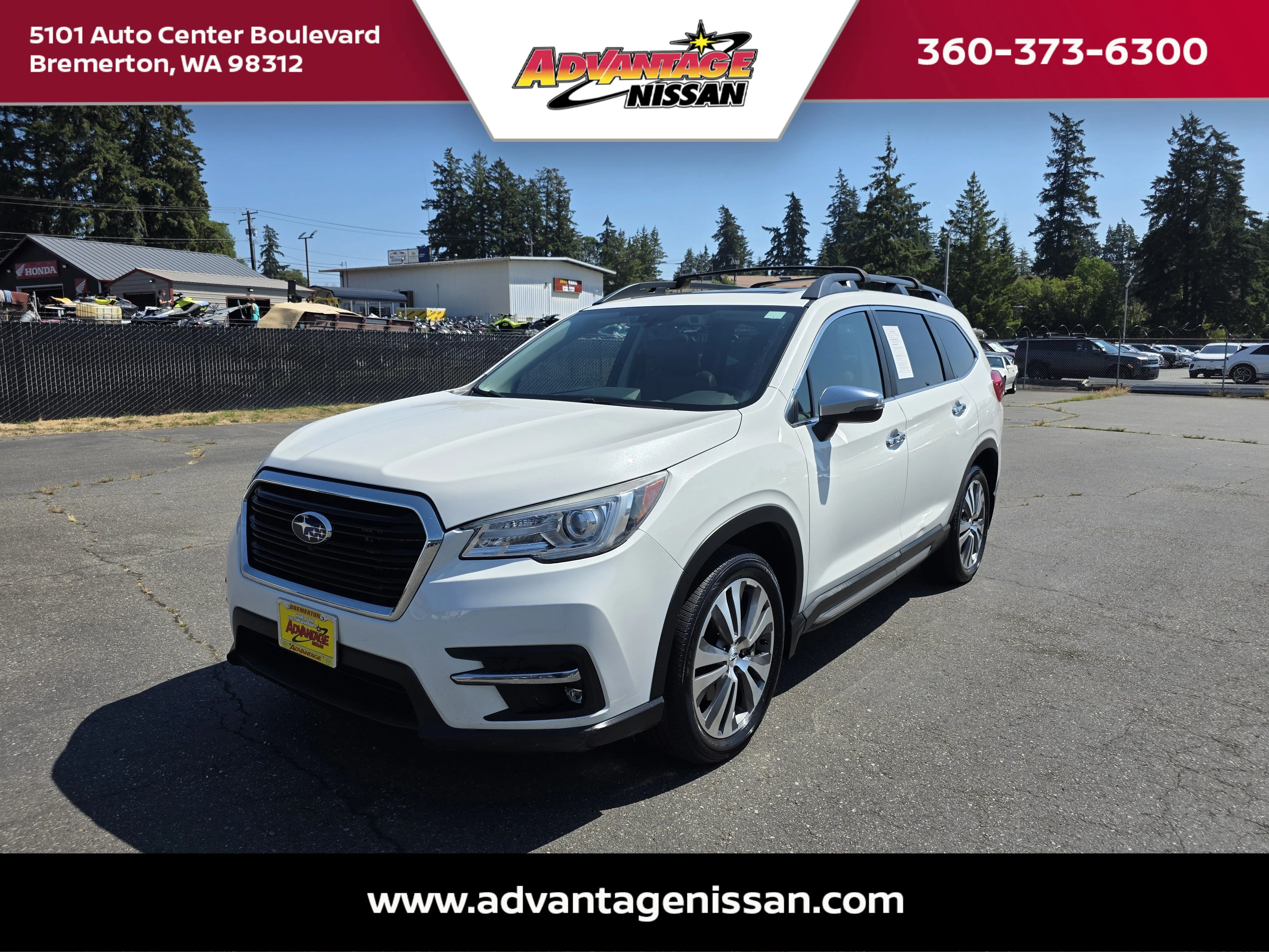 Used 2019 Crystal White Pearl Subaru Touring image 1