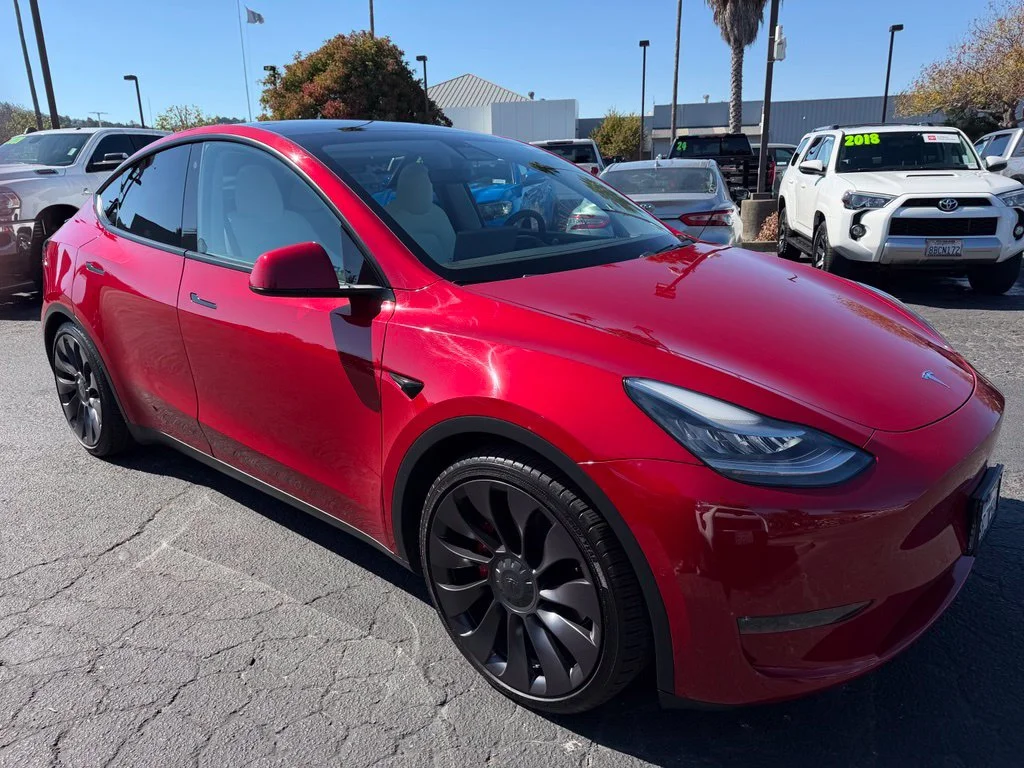 Used 2020 Red Tesla Performance image 7