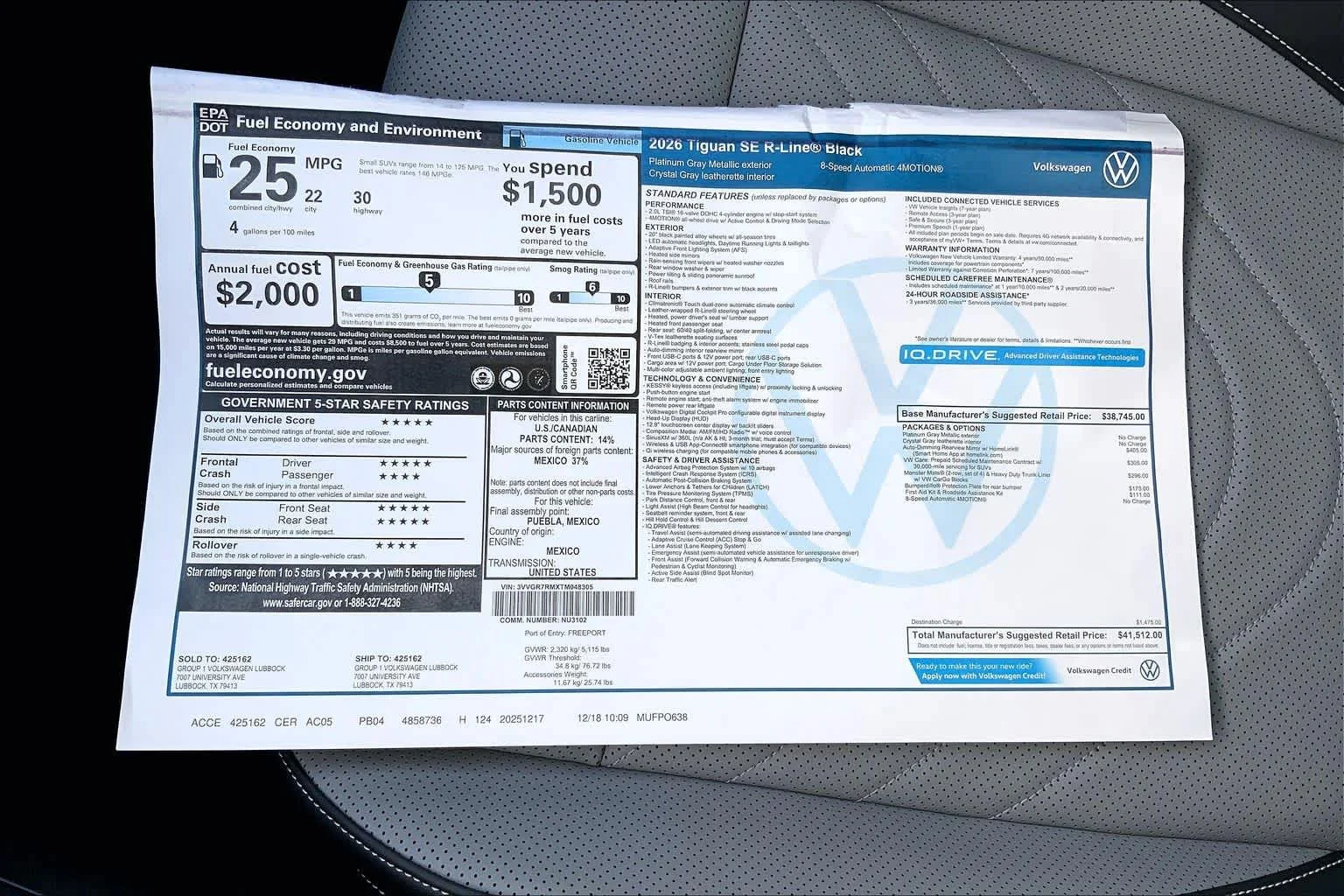 New 2026 Platinum Gray Metallic Volkswagen SE R-Line Black image 22