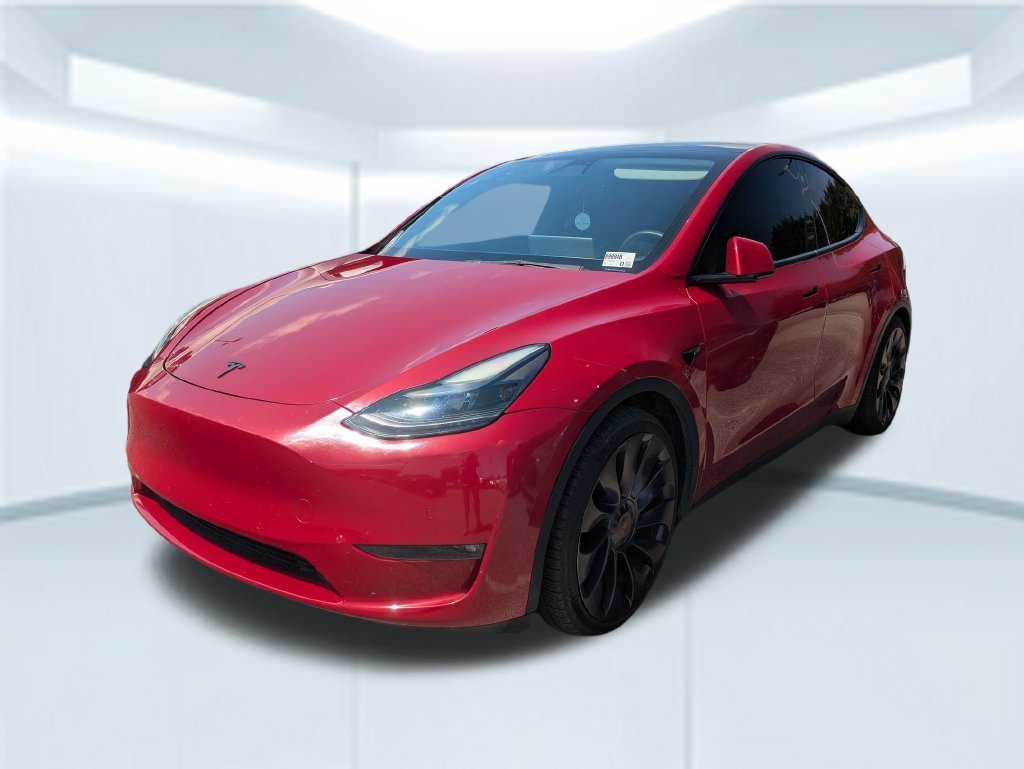 Used 2022 Red Tesla Performance image 1