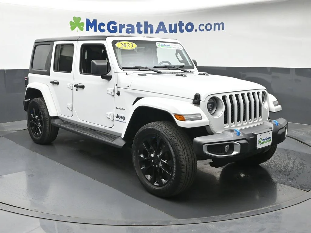 Certified Used 2023 White Jeep Sahara 4xe image 2