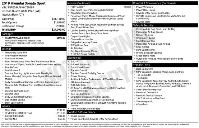 Used 2019 White Hyundai Sport image 23