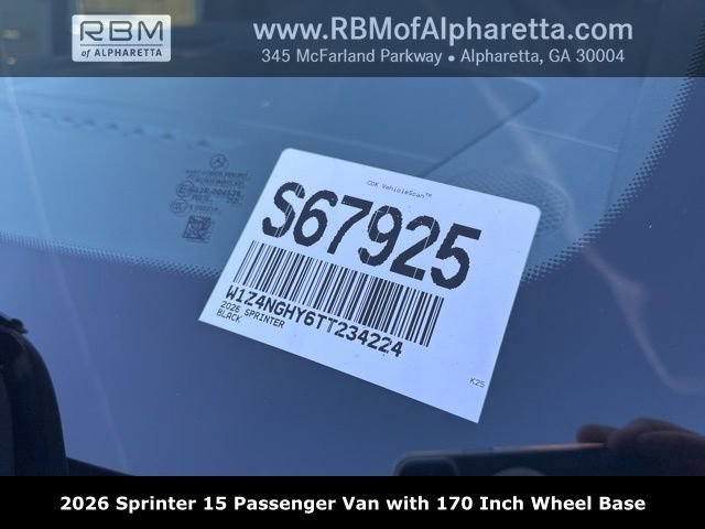New 2026 Obsidian Black Metallic Mercedes-Benz 170 Wheel Base 15 Passenger image 49