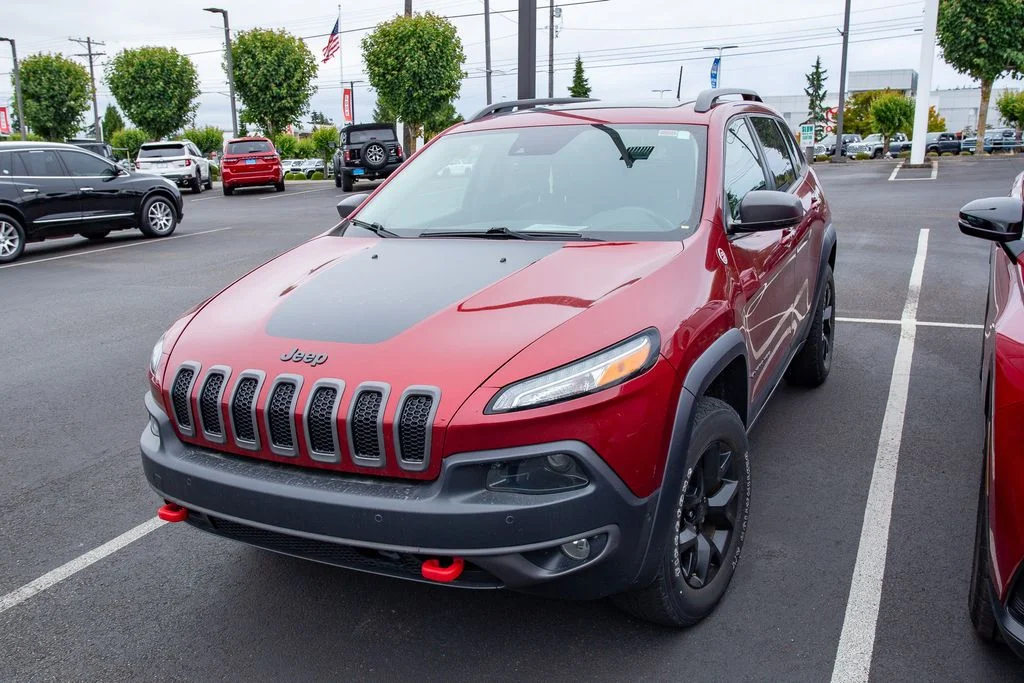 Used 2017 Deep Cherry Red Crystal Jeep Trailhawk image 3