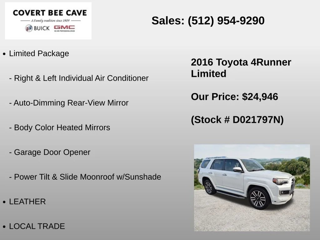 Used 2016 White Toyota Limited image 6