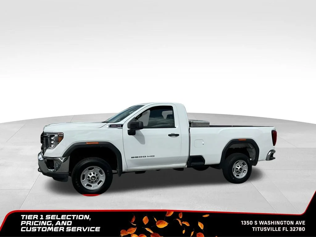 Certified Used 2021 SUMMIT WHITE GMC 2WD Regular Cab Long Bed image 2