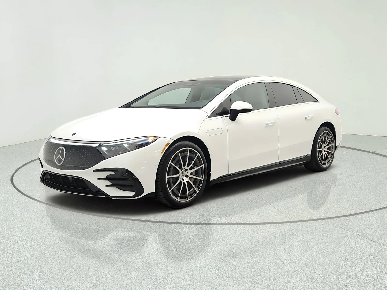 Certified Used 2024 MANUFAKTUR Moonlight White Metallic Mercedes-Benz EQS 450 4MATIC® Sedan image 1
