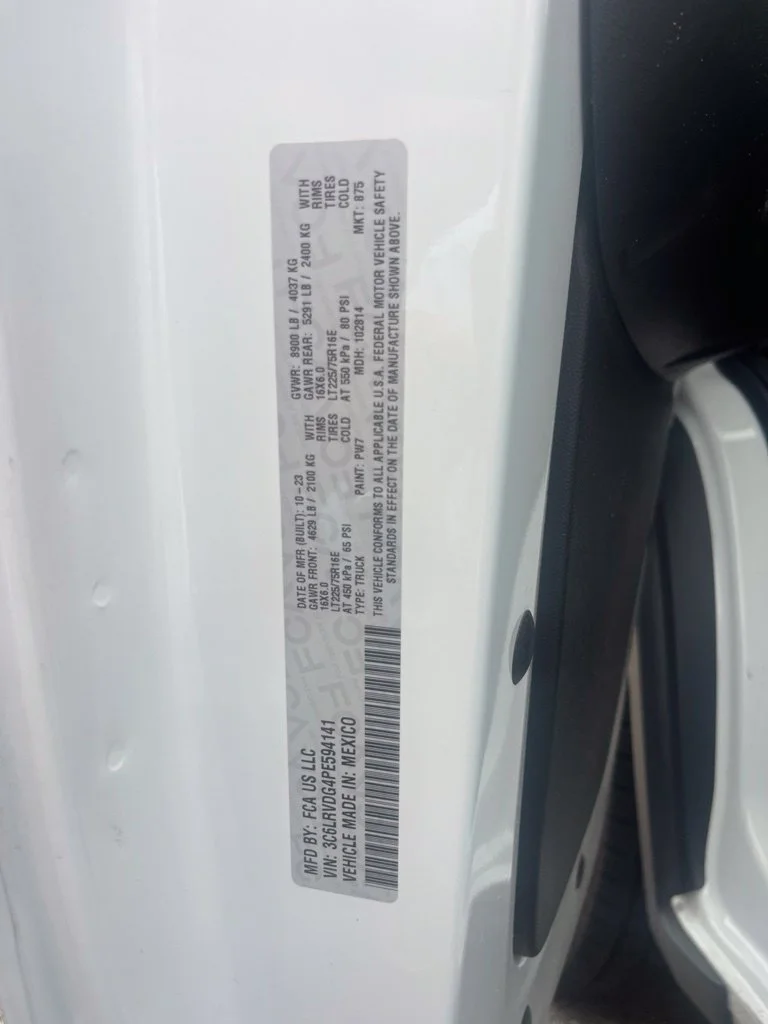 2023 RAM ProMaster Cargo Van Base