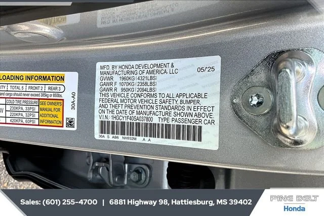 2025 Honda Accord SE - Photo 19