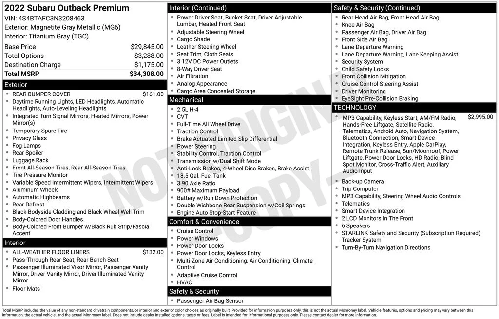 Used 2022 Gray Subaru Premium image 17