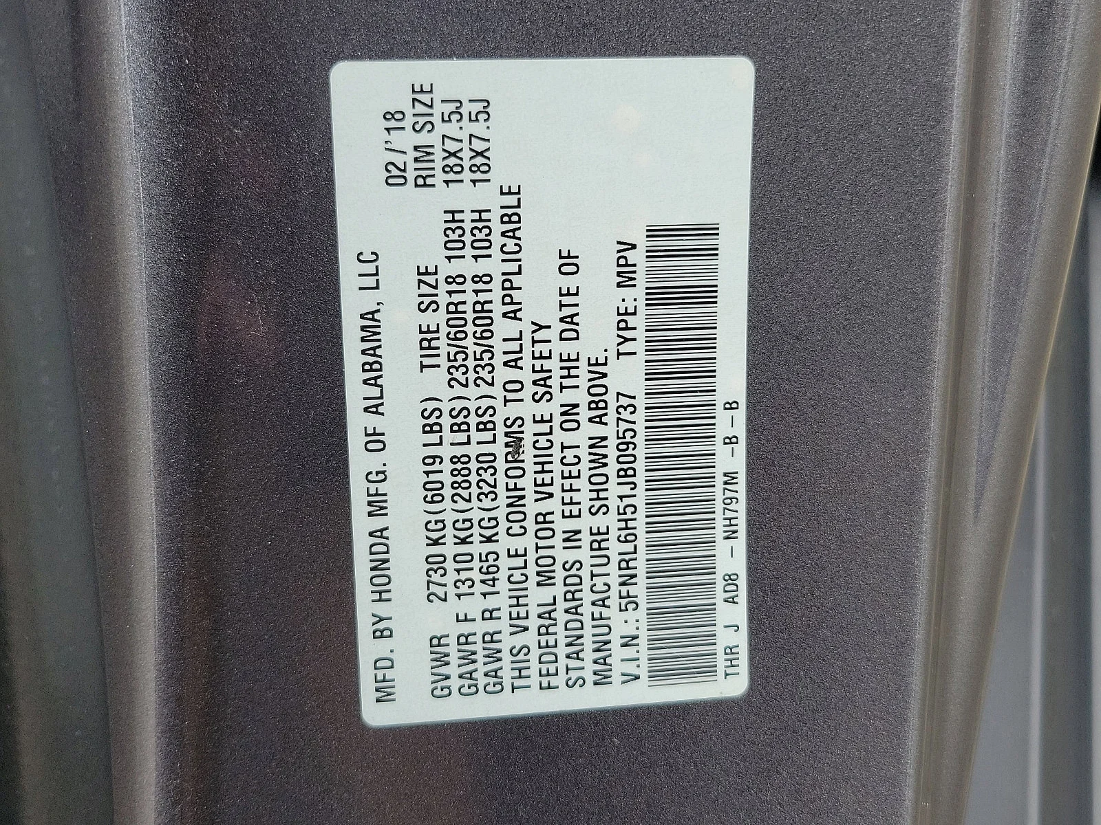 Used 2018 Modern Steel Metallic Honda EX image 25