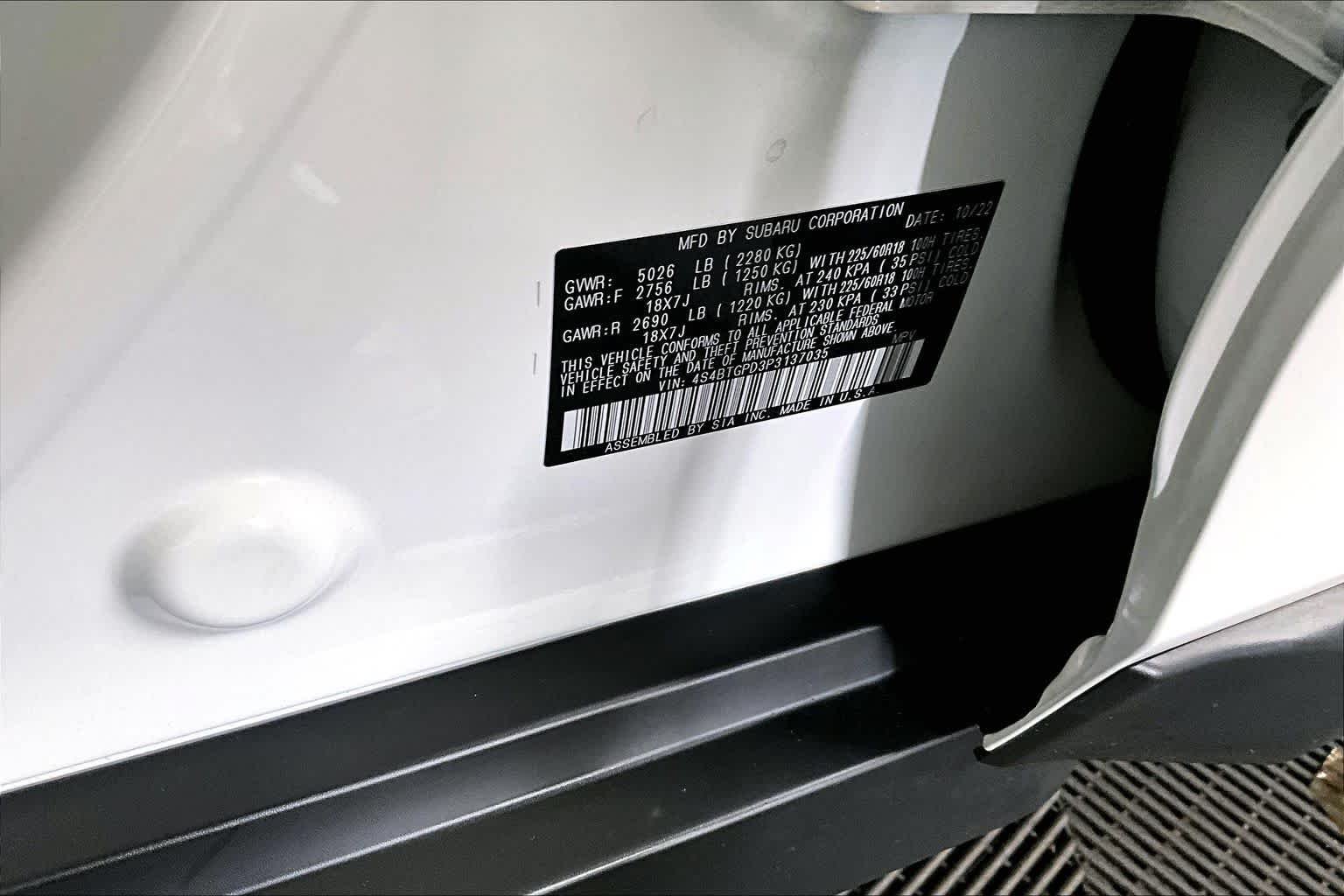 Used 2023 Crystal White Pearl Subaru Touring XT image 31