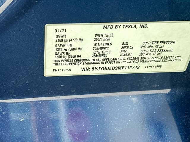 Used 2021 Blue Tesla Standard Range image 33